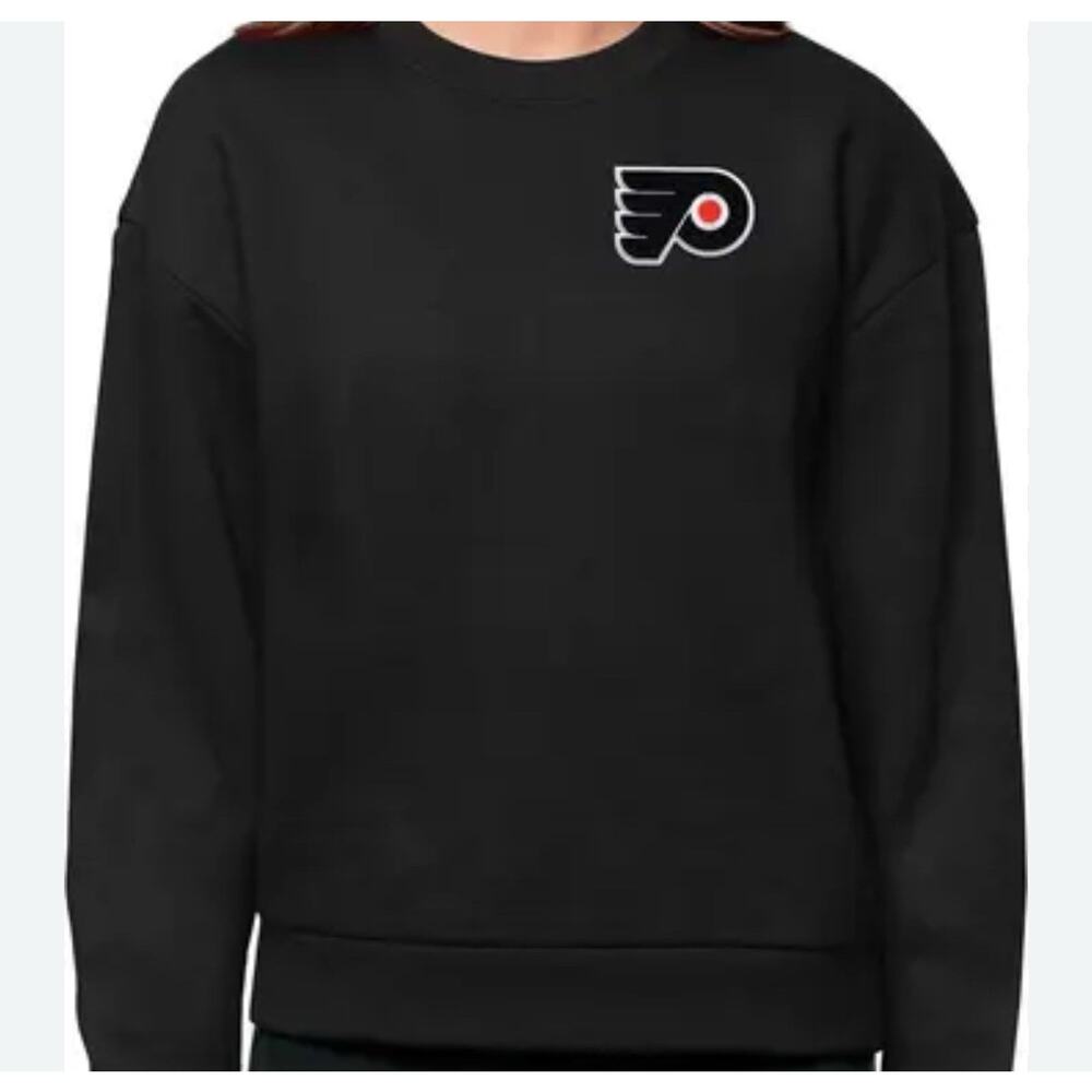 Women's Antigua Black Philadelphia Flyers Logo Victory Pullover With FBF Socks